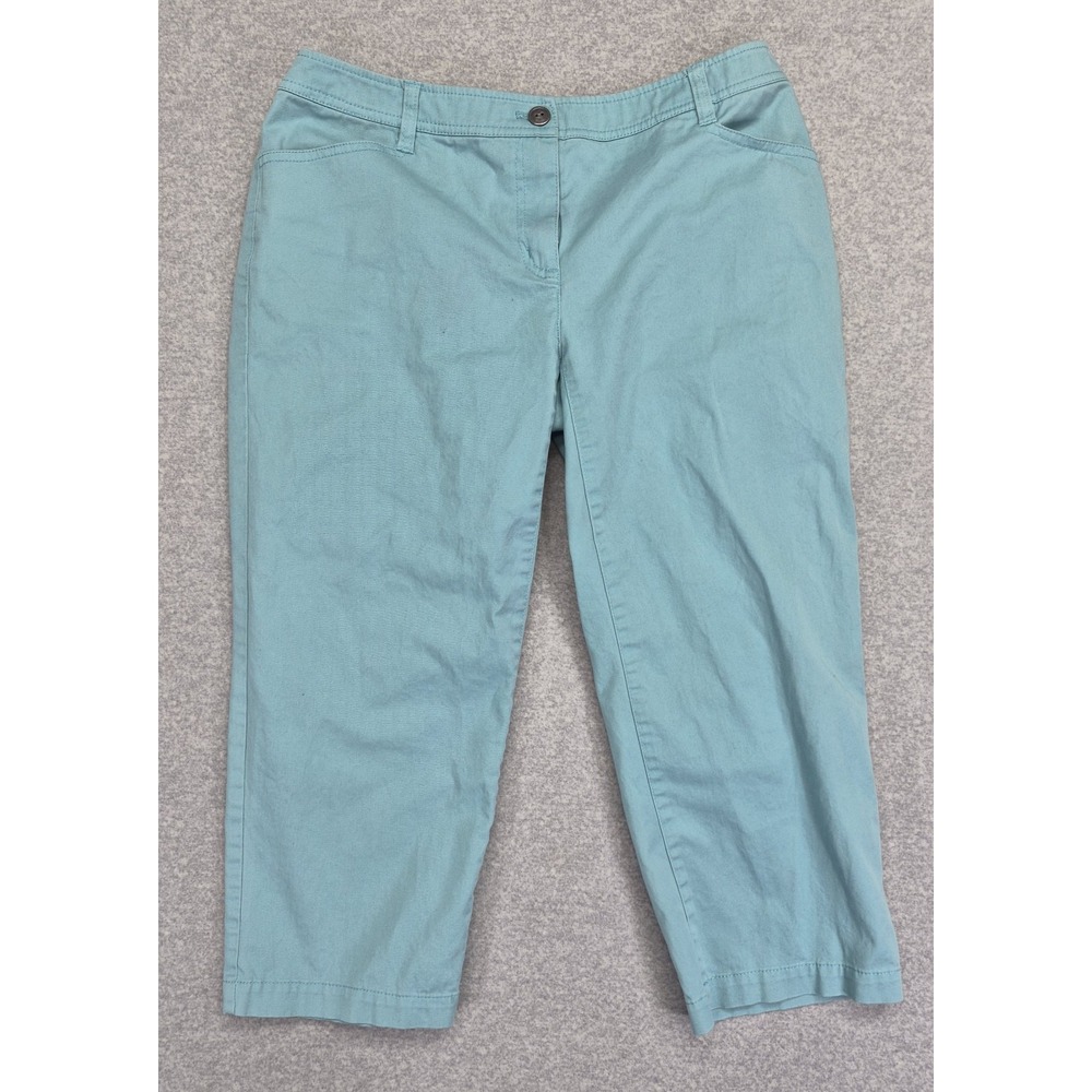 Chicos Ultimate Skinny Crop Pants Women 0 Small US 4 Blue Twill Platinum Stretch